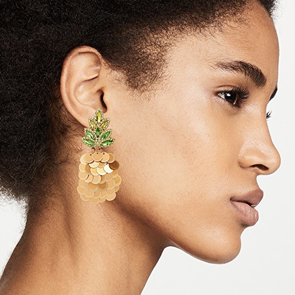 Kate Spade Pineapple Sequined Drop Earrings - Picture 4 of 7